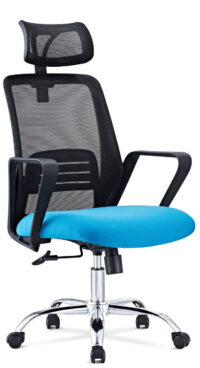 Arrow High back swivel & tilt chair with Headrest - Fixed Arms - Fixed Back Support Mesh Fabric