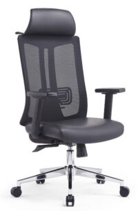 Flow High back swivel & tilt chair +Adjustable Headrest +Adjustable Arms +Adjustable back support - Mesh fabric – Black / Blue